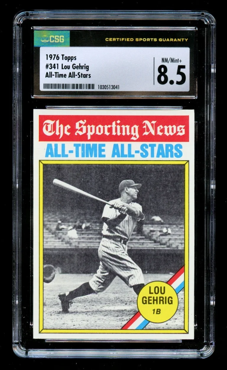 Lou Gehrig #341 Topps 1976 All-Time All-Stars Baseball Trading Card CSG 8.5