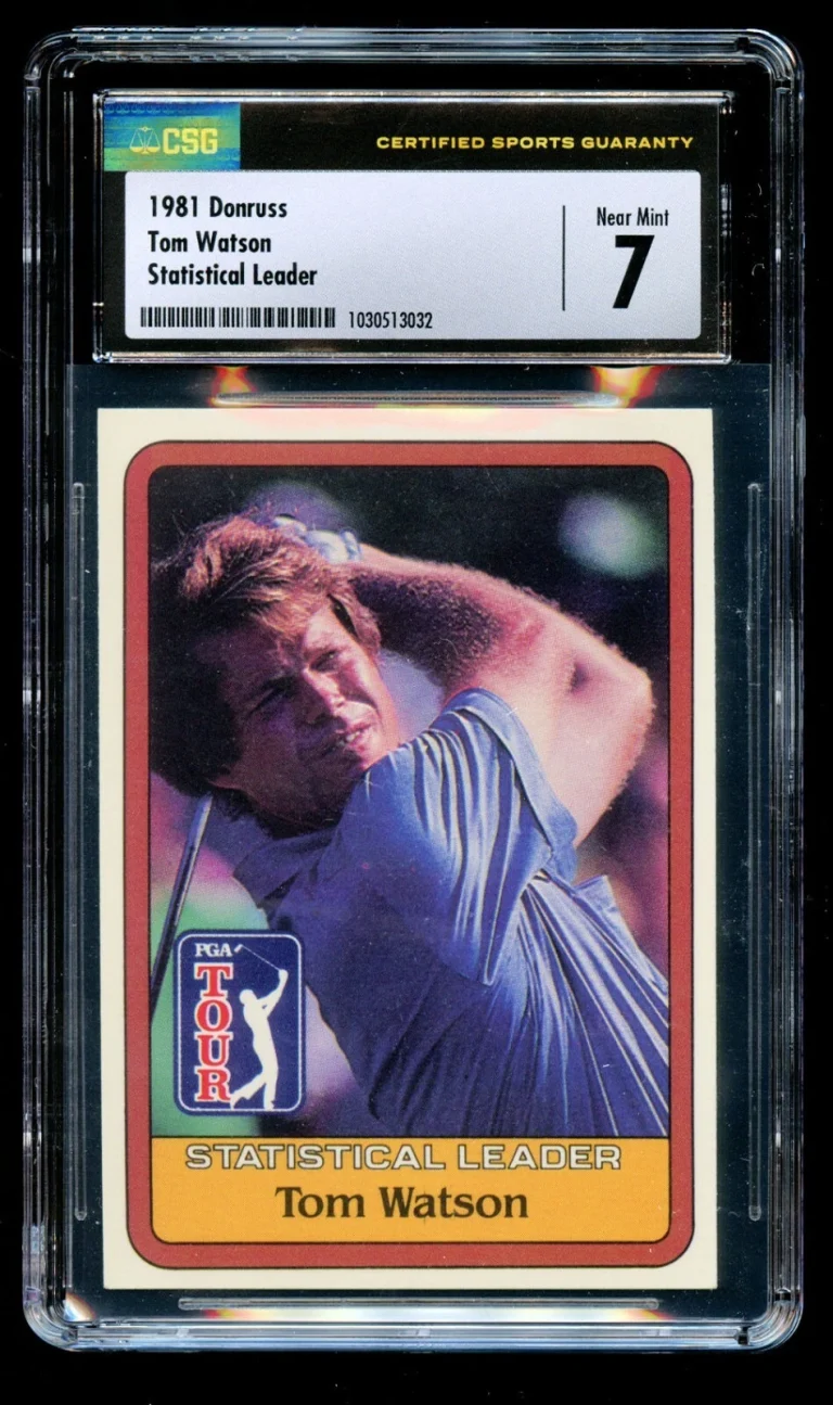 Tom Watson Statistical Leader 1981 Donruss Golf Trading Card CSG Near Mint 7
