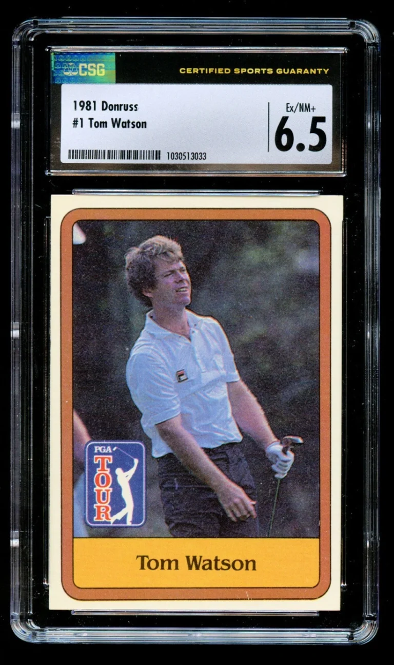 Tom Watson #1 Donruss 1981 Golf Trading Card CSG Ex NM+ 6.5
