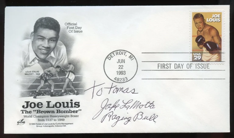Jake LaMotta d2017 signed autograph American Professional Middleweight Boxer FDC