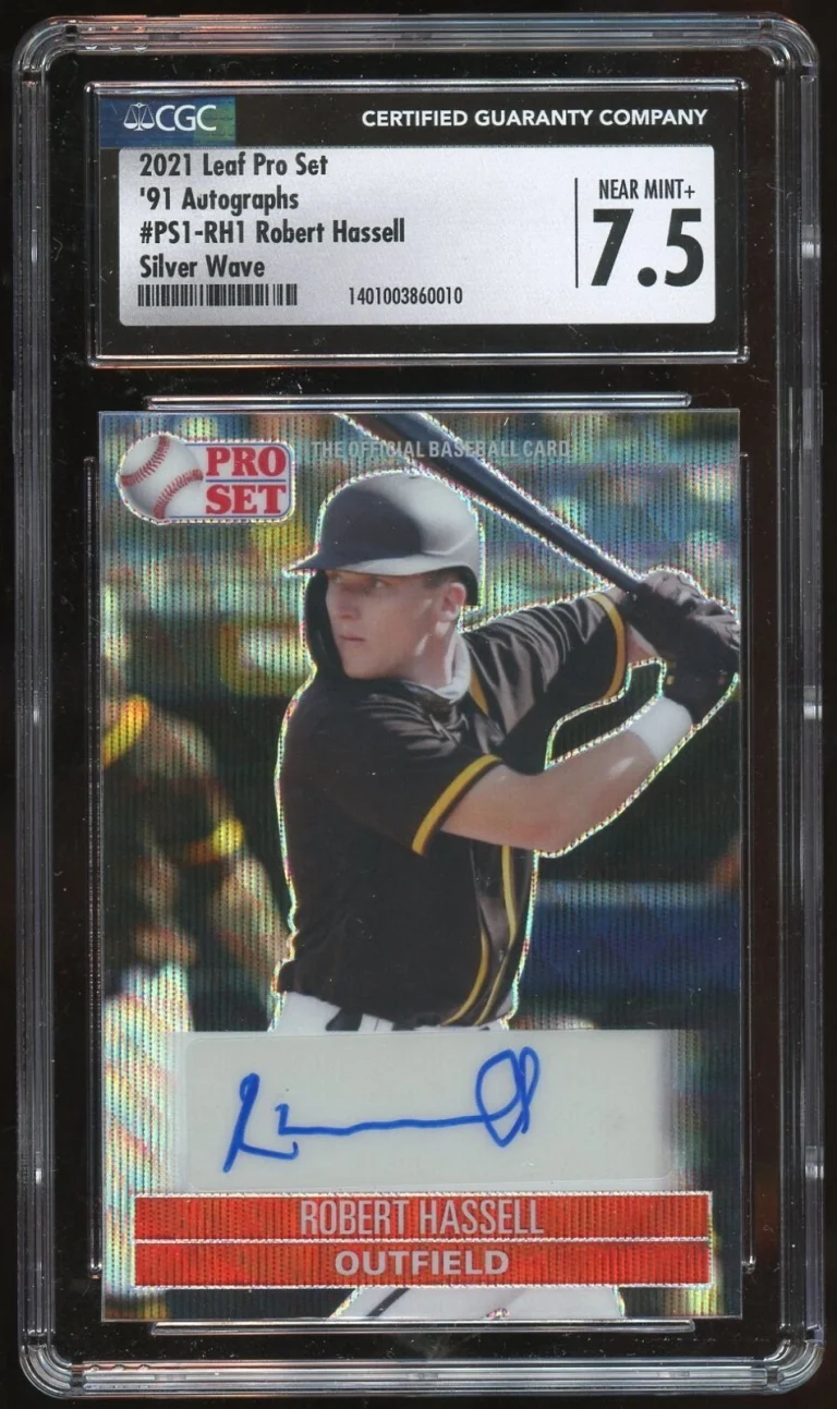 Robert Hassell #PS1-RH1 Leaf Pro Set 91' Autographs 2021 Silver Wave Card CGC7.5