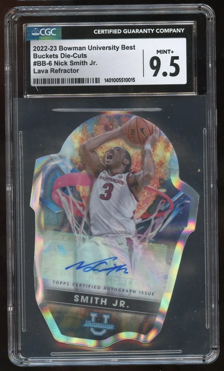 Nick Smith Jr #BB-6 2022-23 Bowman University Buckets Die-Cuts Refractor CGC 9.5