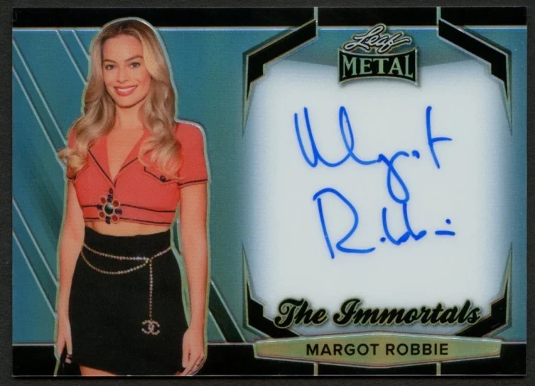Margot Robbie signed autograph 2026 Leaf Pop Century Metal Immortals Card 14/50