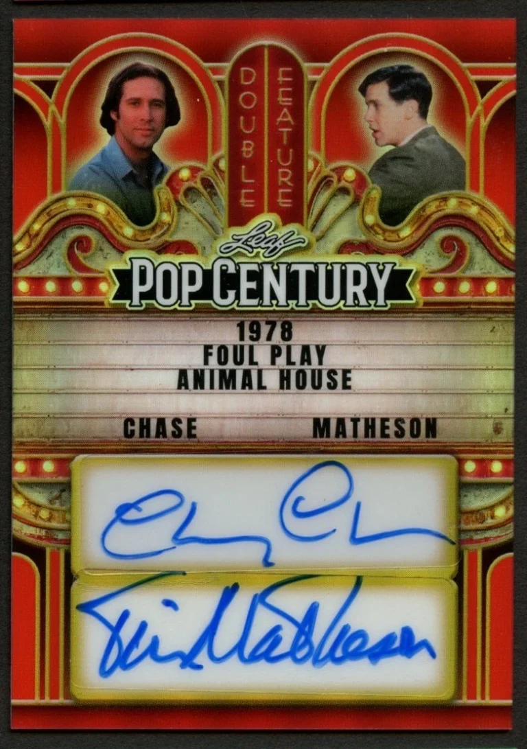 Chevy Chase & Tim Matheson signed auto 2026 Leaf Pop Century Double Feature 1/2