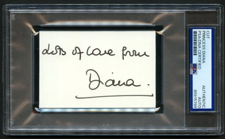 Diana signed autograph 2.5x4 Fmr Princess of Wales 