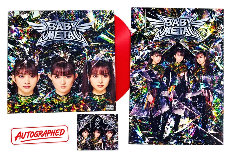 Babymetal NEW Metal Forth Red Vinyl + REAL hand SIGNED Art Card #1 COA & extras