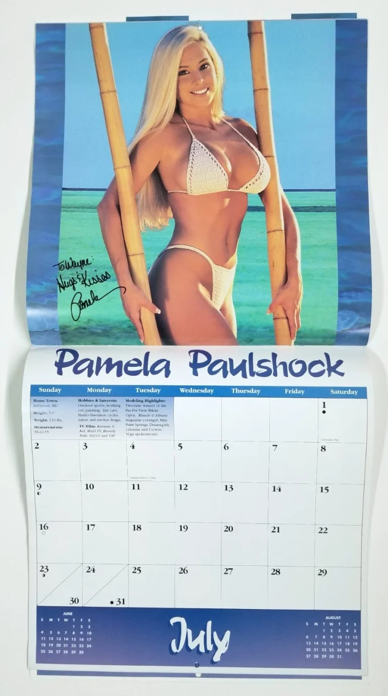 Pamela Paulshock WCW SIGNED Splash 2000 Swimsuit Calendar COA Karen McDougal