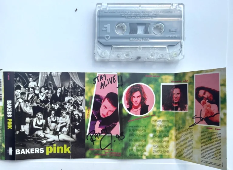 Bakers Pink rock band REAL hand SIGNED self-titled cassette COA RARE Jordan +