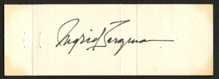 Ingrid Bergman d1982 signed autograph Marchbook Cover Actress PSA Stickered