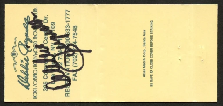 Debbie Reynolds d2016 signed autograph Matchbook Cover Actress PSA Stickered