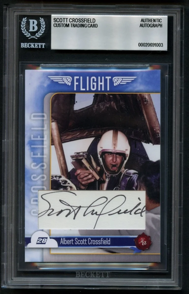 Scott Crossfield signed autograph Naval Test Pilot X-15 Custom Cut BAS Slabbed
