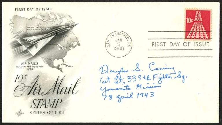 Douglas S. Canning signed autograph FDC Yamamoto Mission WWII PSA Stickered