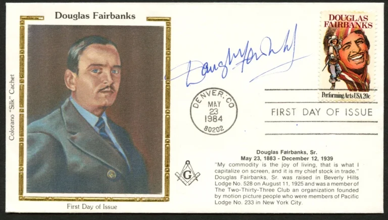 Douglas Fairbanks Jr. d2000 signed autograph FDC Actor Producer PSA Stickered