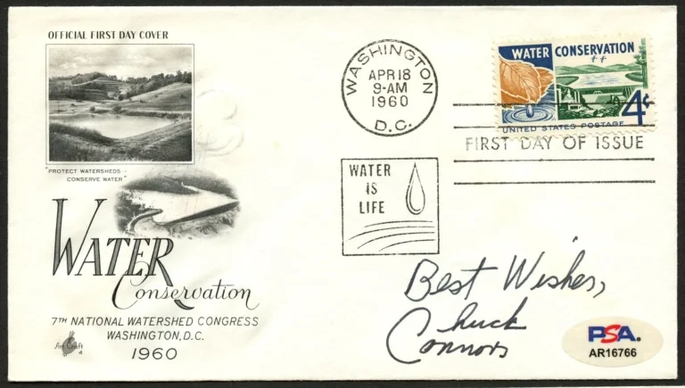 Chuck Connors d1992 signed autograph FDC Actor The Rifleman PSA Stickered