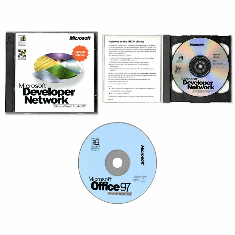 Microsoft Visual Studio 97 MSDN Library 2 CD Set + Office 97 Developer Tools Key