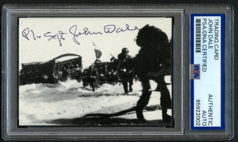 John R. Dale signed autograph 1992 Card WWII Wake Island POW PSA Slabbed