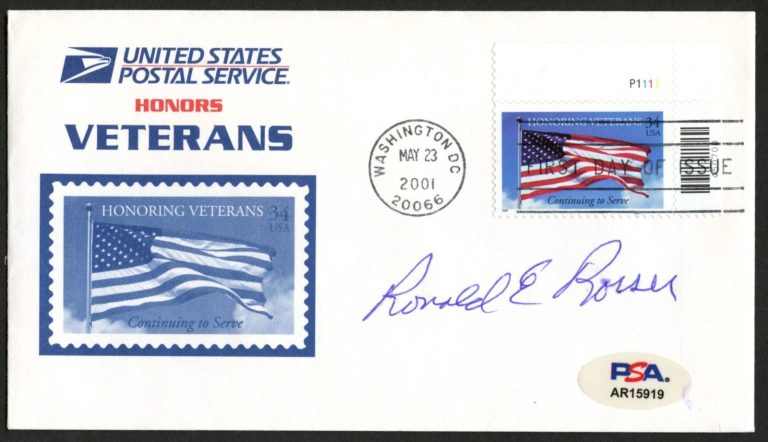 Ronald E. Rosser d2020 signed autograph FDC U.S. Army MOH WWII PSA Stickered