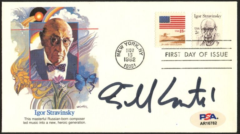 Bill Conti signed autograph FDC Composer ROCKY Conductor PSA Stickered