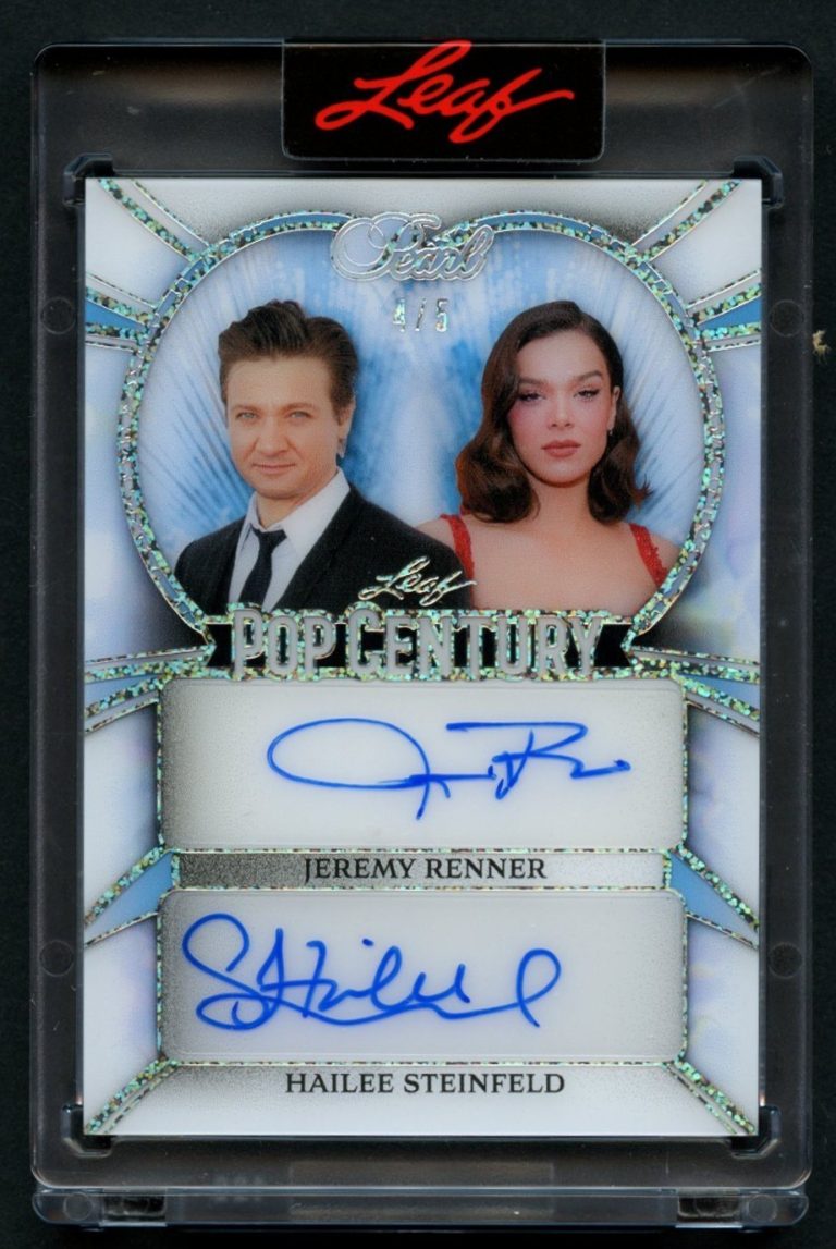 Jeremy Renner Hailee Steinfeld signed auto 2026 Leaf Pop Century Pearl Card 4/5