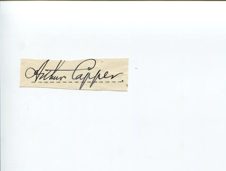 Arthur Capper KS Kansas US Senator Congress Governor Signed Autograph