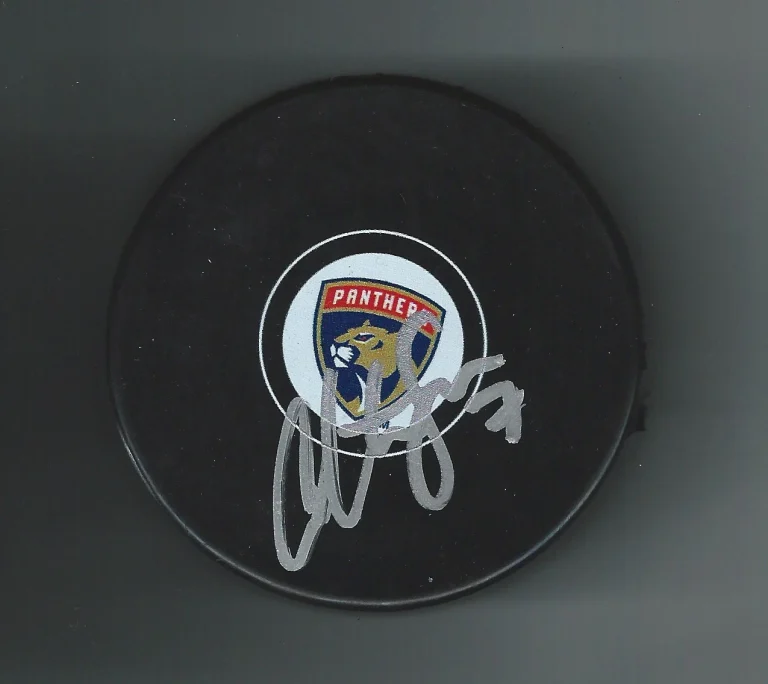 Colton Scevior Signed Florida Panthers New Logo Puck