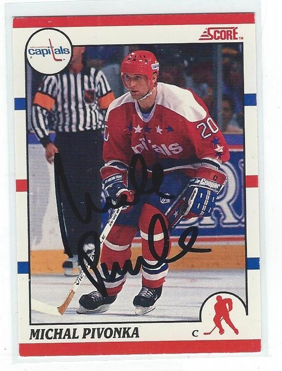 Michal Pivonka Signed 1990/91 Score Canadian Card #268