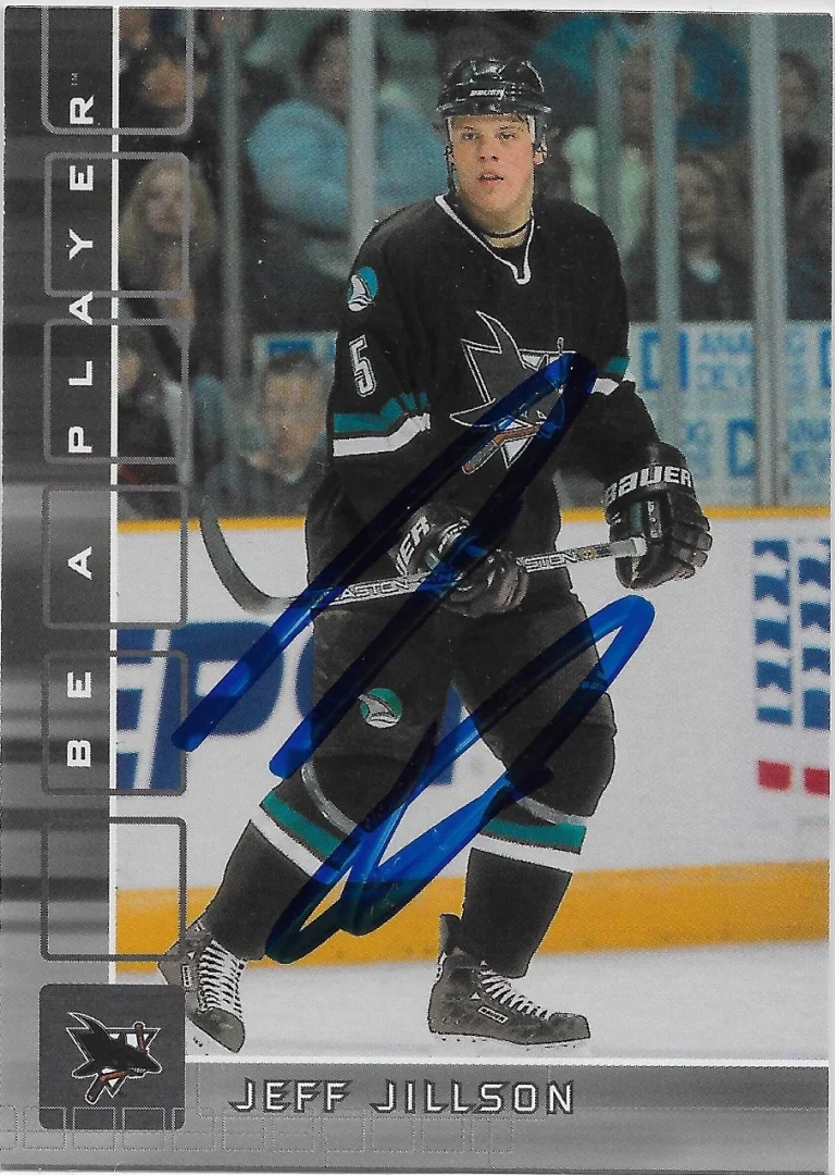 Jeff Jillson Signed 2001-02 ITG Be A Player BAP Card #306 San Jose Sharks