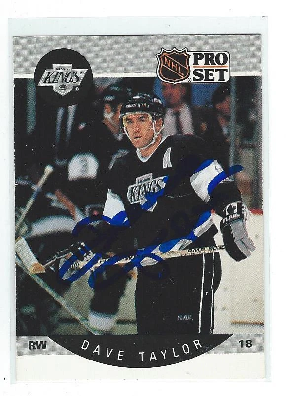 Dave Taylor Signed 1990/91 Pro Set Card #128