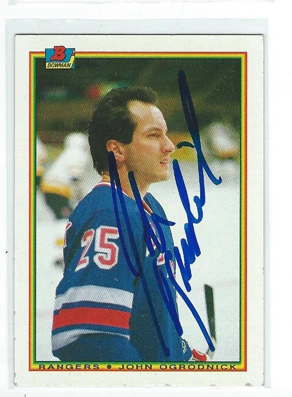 John Ogrodnick Signed 1990-91 Bowman Card #223