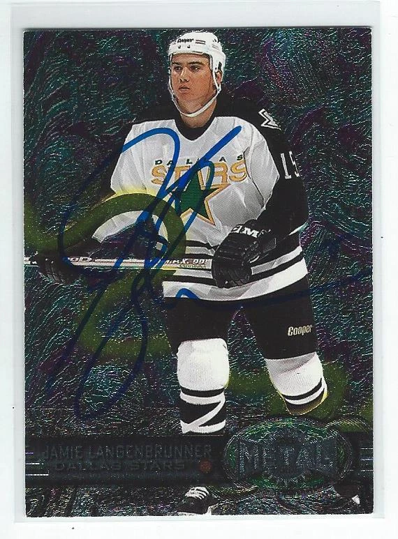 Jamie Langenbrunner Signed 1996/97 Metal Universe Rookie Card #184