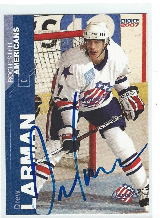 Drew Larman Signed 2006/07 Rochester Americans Team Issued Choice AHL Card #11