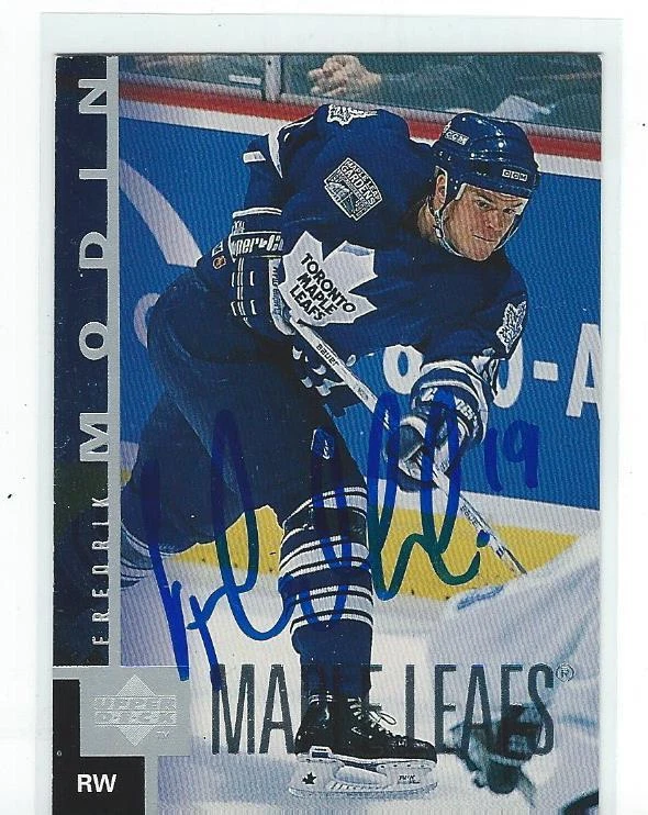 Fredrik Modin Signed 1997/98 Upper Deck Card #162