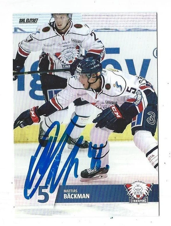 Mattias Backman Signed 2013/14 SHL Card Cabinet Card #218