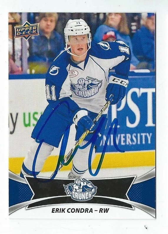 Erik Condra Signed 2016/17 Upper Deck AHL Card #99