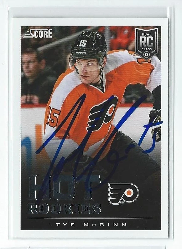 Tye McGinn Signed 2013/14 Score Hot Rookies Card #626