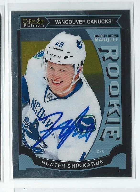 Hunter Shinkaruk Signed 2015/16 O-Pee-Chee Platinum Marquee Rookies Card #M21