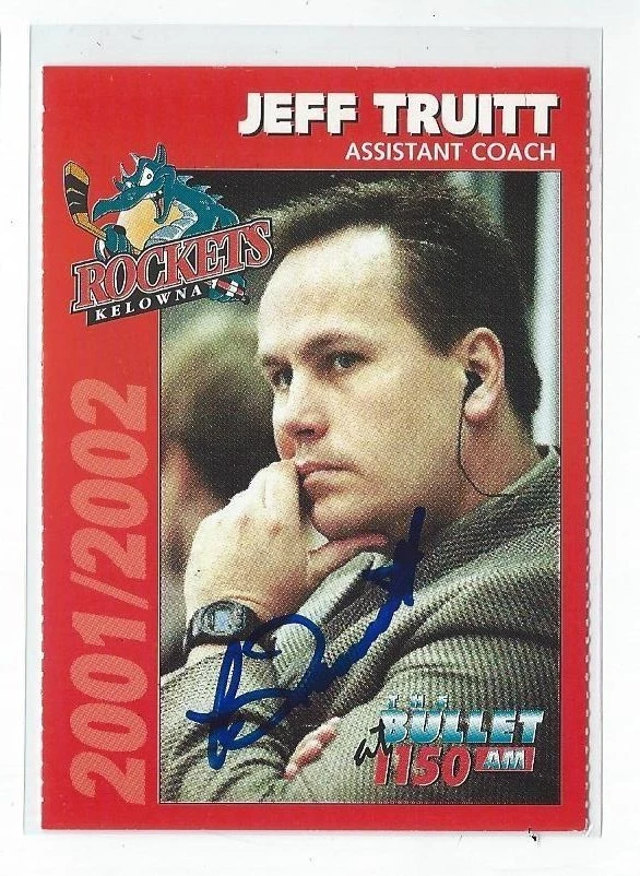 Jeff Truitt Signed 2001/02 Kelowna Rockets Assistant Coach Team Issued Card