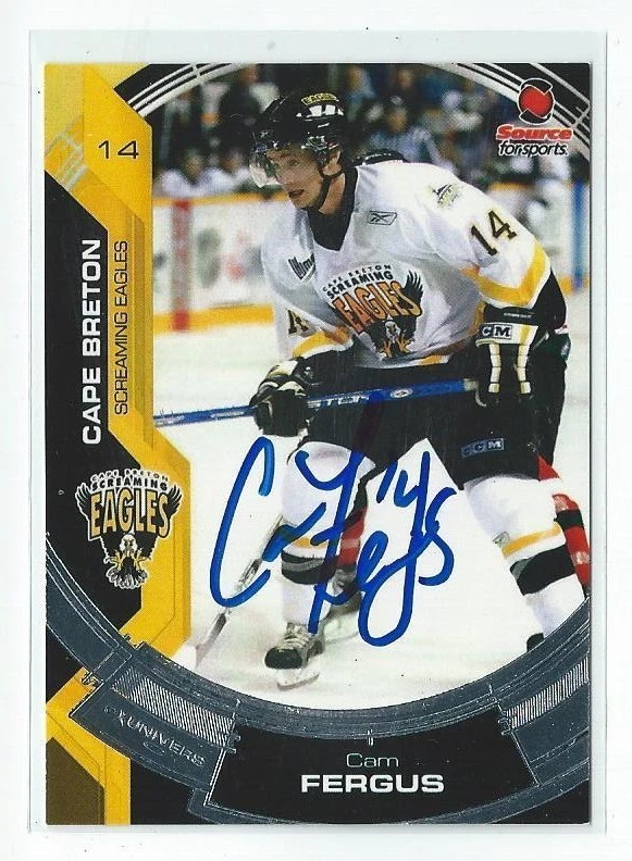 Cam Fergus Signed 2006/07 Cape Breton Screaming Eagles Team Issued Card #11
