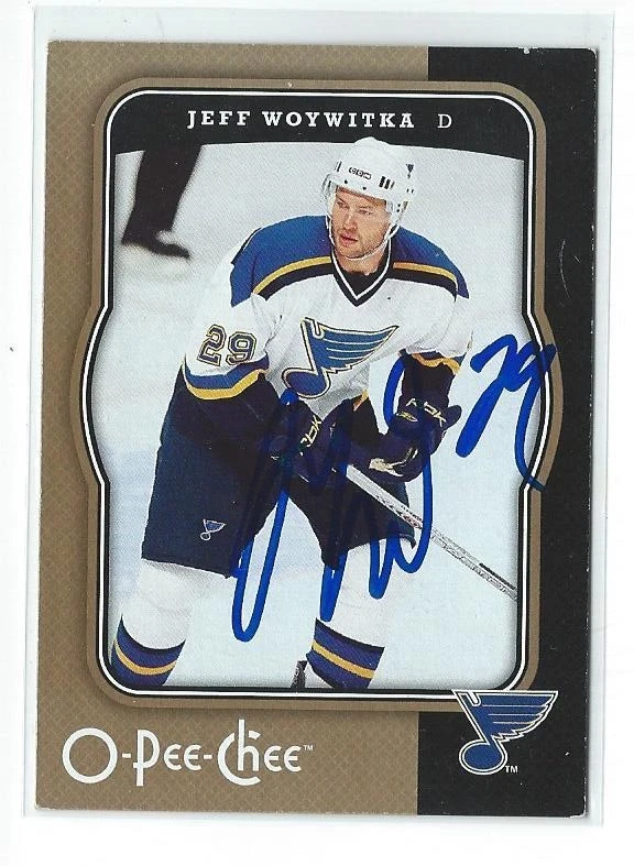 Jeff Woywitka Signed 2007/08 O-Pee-Chee Card #427