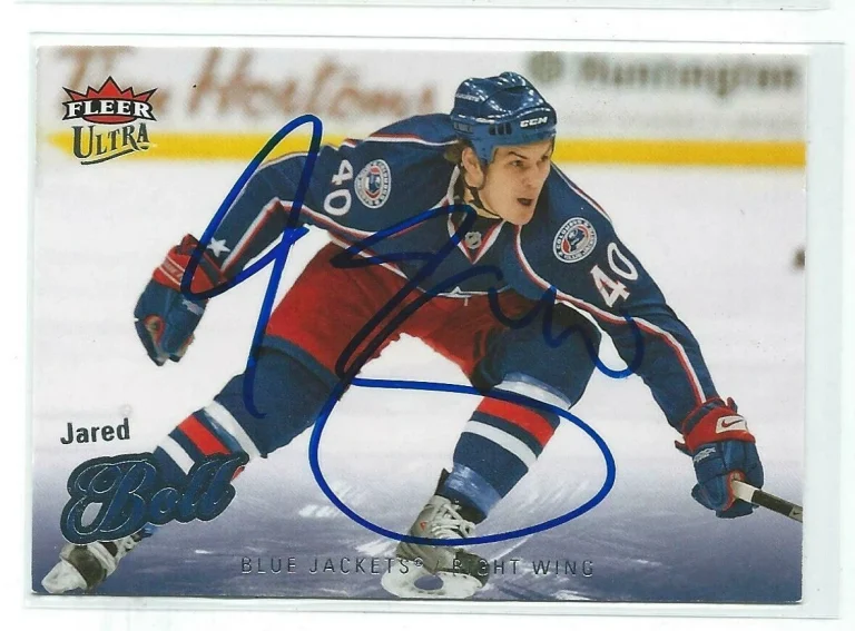 Jared Boll Signed 2008/09 Fleer Ultra Card #135