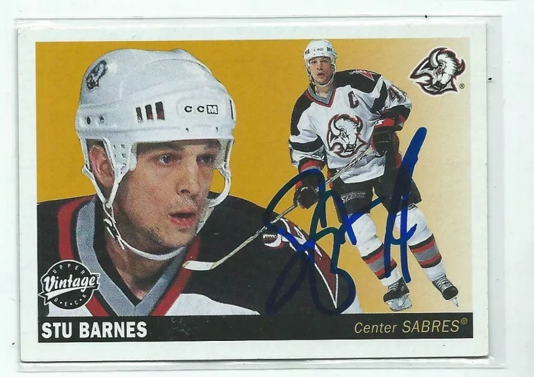 Stu Barnes Signed 2002/03 Upper Deck Vintage Card #27