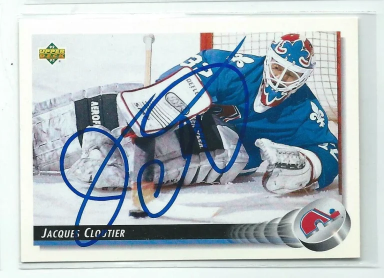 Jacques Cloutier Signed 1992/93 Upper Deck Card #324