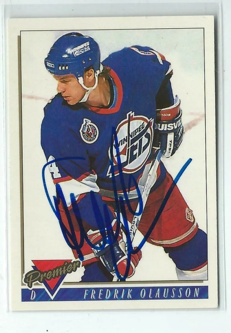 Fredrik Olausson Signed 1993/94 Premier Card #63
