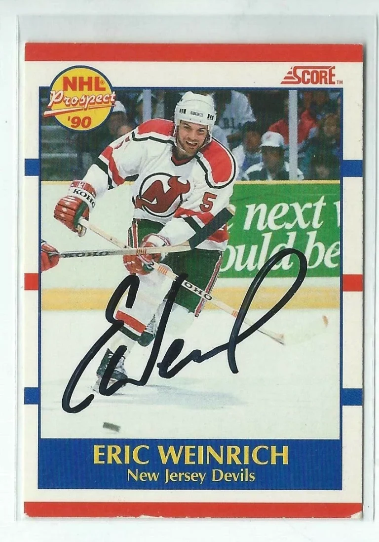 Eric Weinrich Signed 1990/91 Score Canadian Card #389