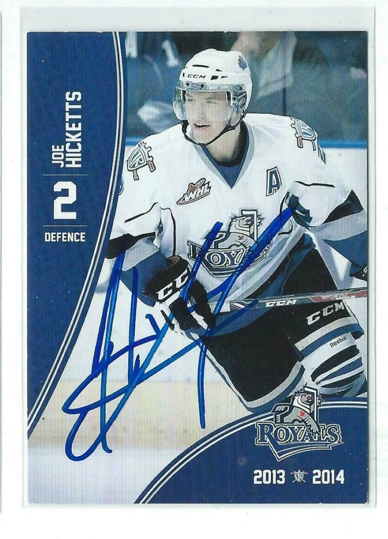Joe Hicketts Signed 2013/14 WHL Victoria Royals Team Issued Card Red Wings