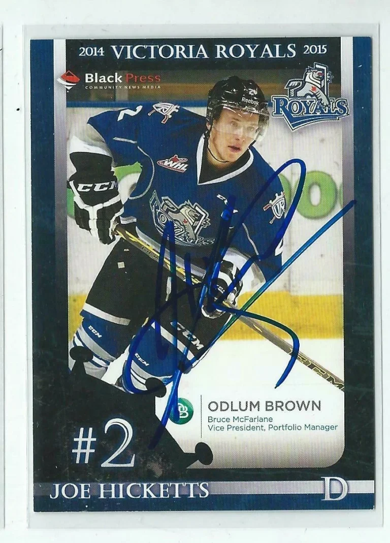 Joe Hicketts Signed 2013/14 WHL Victoria Royals Team Issued Card Red Wings