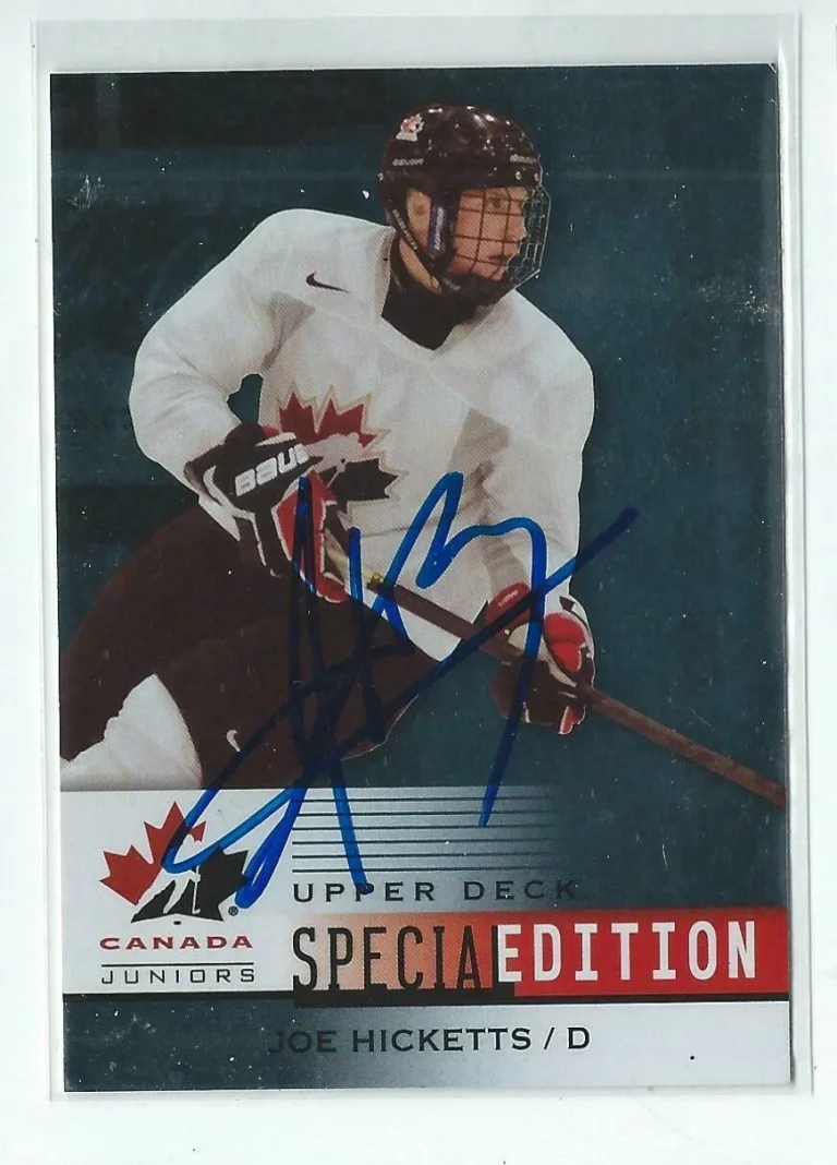 Joe Hicketts Signed 2013/14 Upper Deck Canada Juniors Card #SE-36 Red Wings