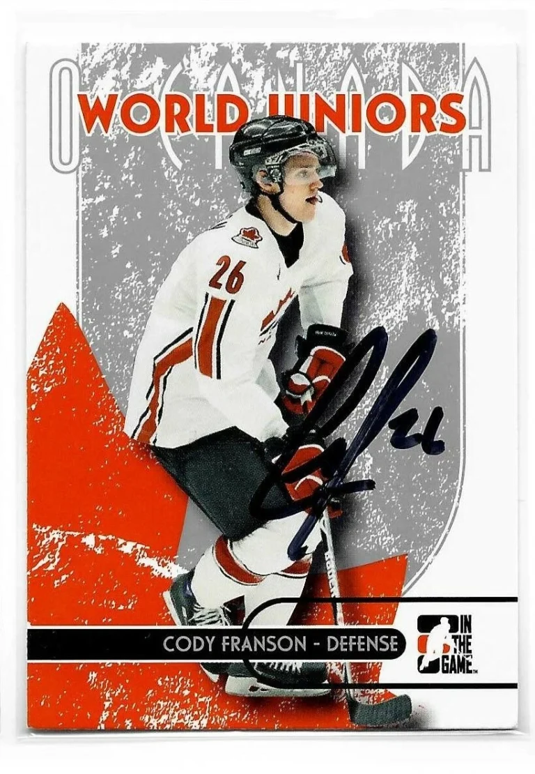 Cody Franson Signed 2007/08 In The Game O Canada Card #48