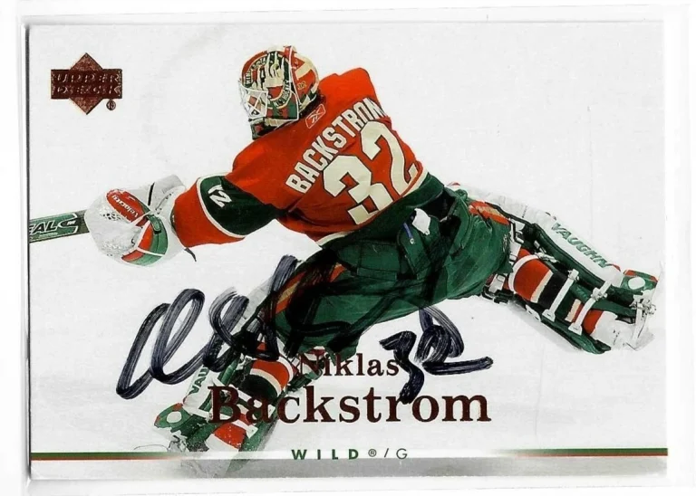 Niklas Backstrom Signed 2007/08 Upper Deck Card #43