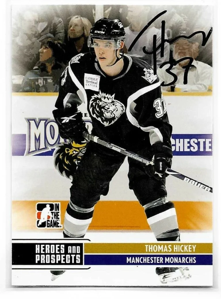 Thomas Hickey Signed 2009/10 Heroes And Prospects Card #65